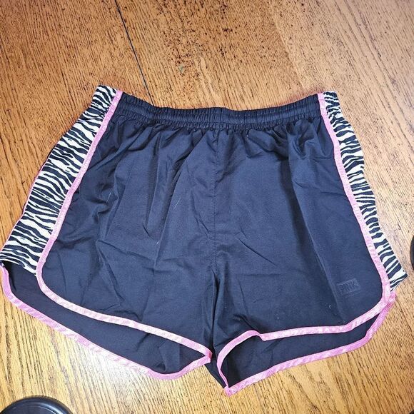 Victoria's Secret PINK BLACK WHITE Zebra Print Athletic Shorts Size Medium - Picture 1 of 6